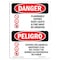 Signmission Safety Sign, OSHA Danger, 18" Height, Aluminum, Flammable Vapors Keep Fire Away Spanish OS-DS-A-1218-VS-1257 - alternate 1